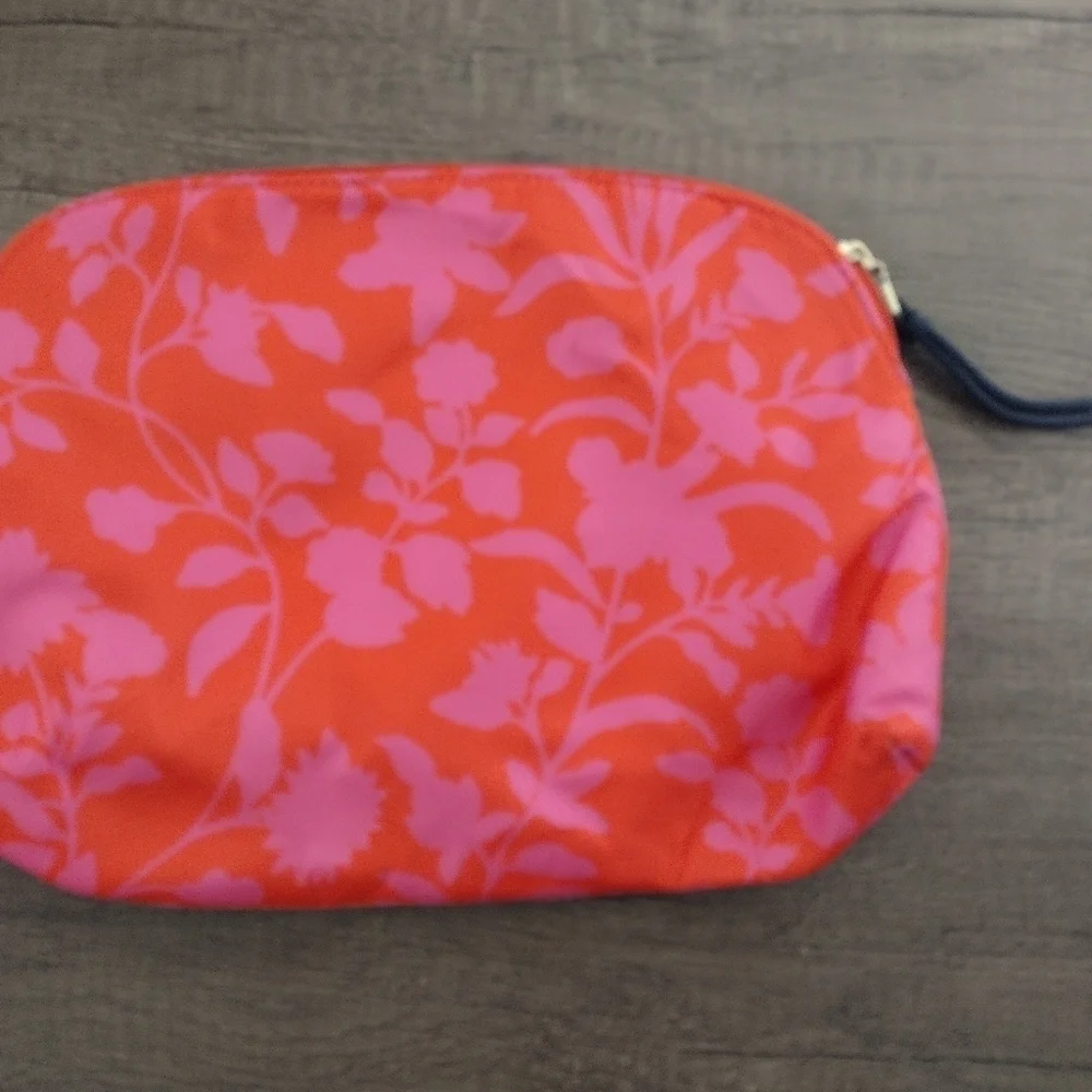 Talbots Orange Pink Florals Makeup bag NWOT